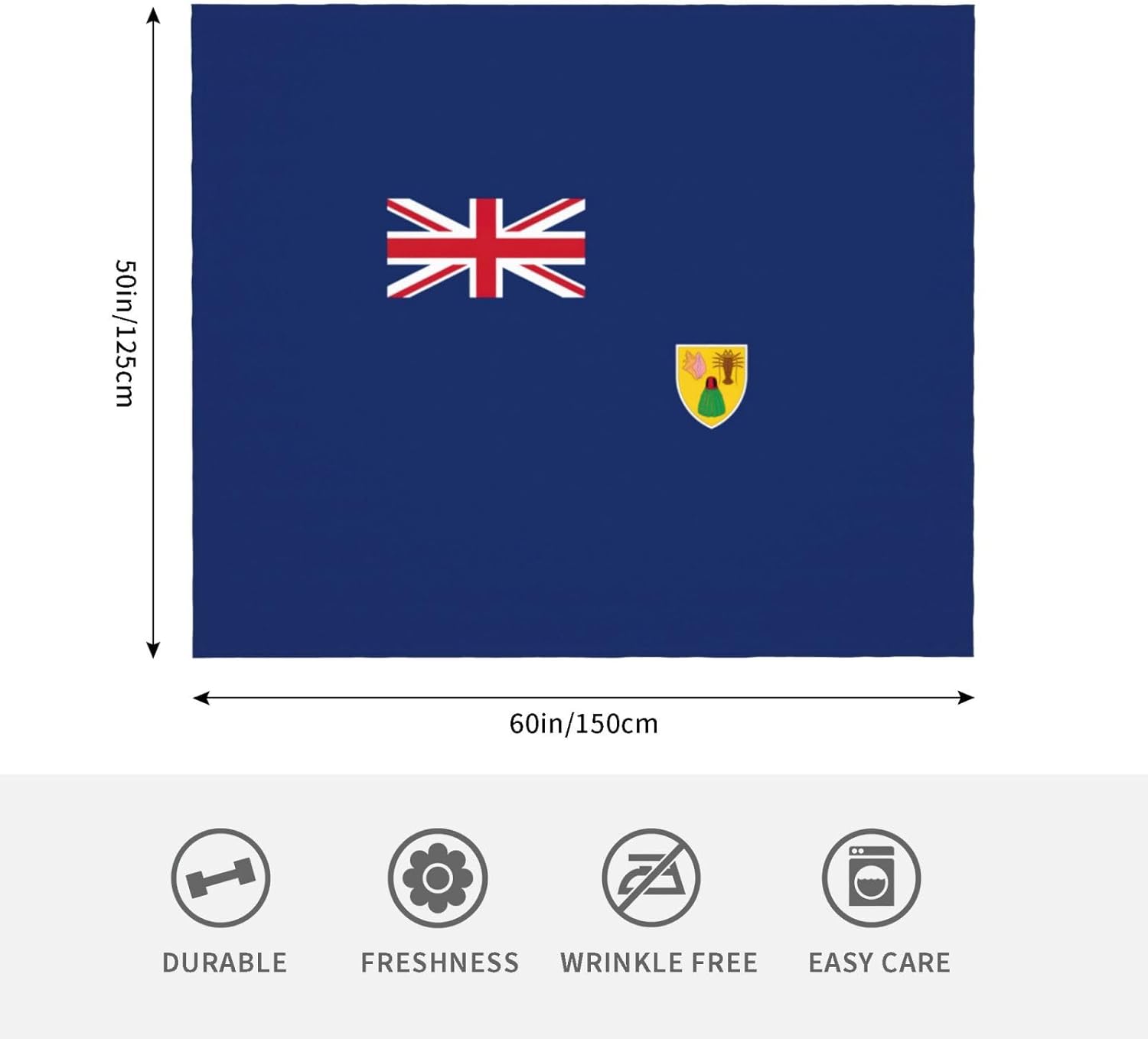 Flag of The Turks and Caicos Islands Print Cozy Soft Blankets Warm 50x60 in Lightweight Blanket for Camping Travel
