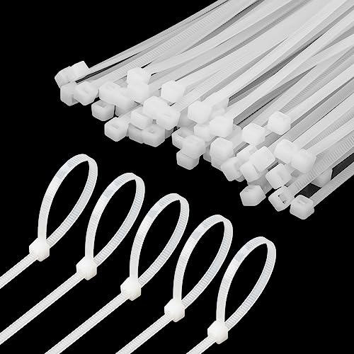 Image of Armpow 6 Inch White Zip Tie 1000 PCS, 18 Lbs - Small to Medium Zip Tie, Nylon PA66 UV Resistant Cable Tie for Indoor and Outdoor Use - Ideal for bundling and securing objects