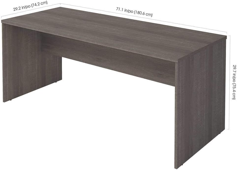 Bestar i3 Plus 72W Desk Shell in bark Grey