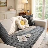 Pet Couch Covers for 2 Cushion Sofa, Couch Protector for Dogs Washable Cushion Cover, Cat Scratch Resistant，Sofa Pad(Dark Grey, 27.6' x 59')
