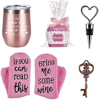 Wine Tumbler Cupcake Wine Socks Gift Set, Birthday Christmas Gift for Girlfriend Lover