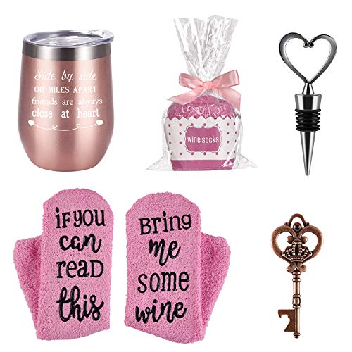 Wine Tumbler Cupcake Wine Socks Gift Set, Birthday Christmas Gift for Girlfriend Lover