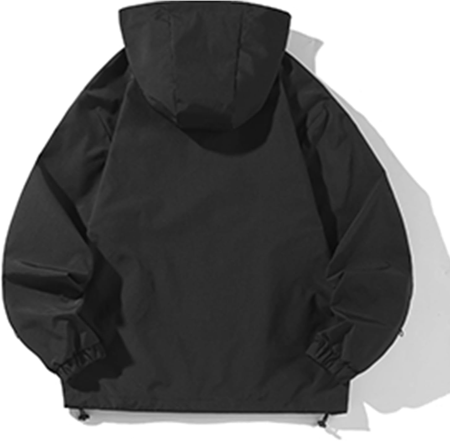 NATHGAM Men's Casual Hooded Jacket Loose Fit Long Sleeve Oversized Heavyweight Waterproof Work Windbreaker with Zipper Pocket