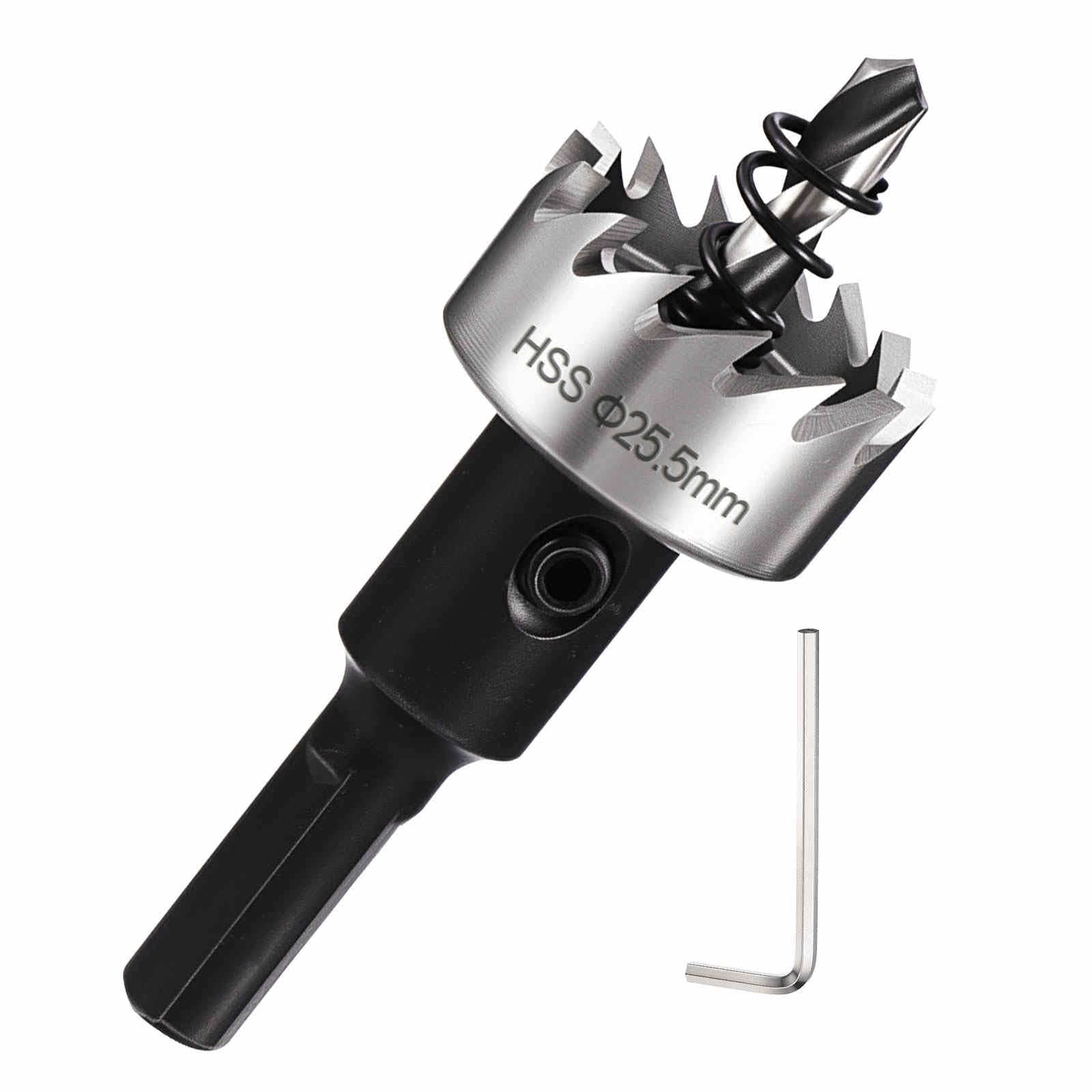 DTGN 1" Hole Saw 4241 High Speed Steel - 25.5mm Hole Cutter - Good for Thin Metal/PVC/Acrylic/Plastic/Wood Board - Silver