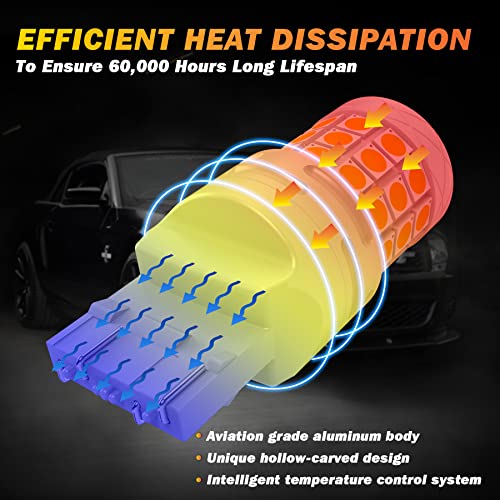 Cenmoll 7443 W21/5W Lampadina a LED Giallo ambra