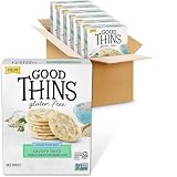Good Thins Savory Herb Rice Snacks Gluten Free Crackers, Bulk Snack Crackers, 6-3.5 oz Boxes