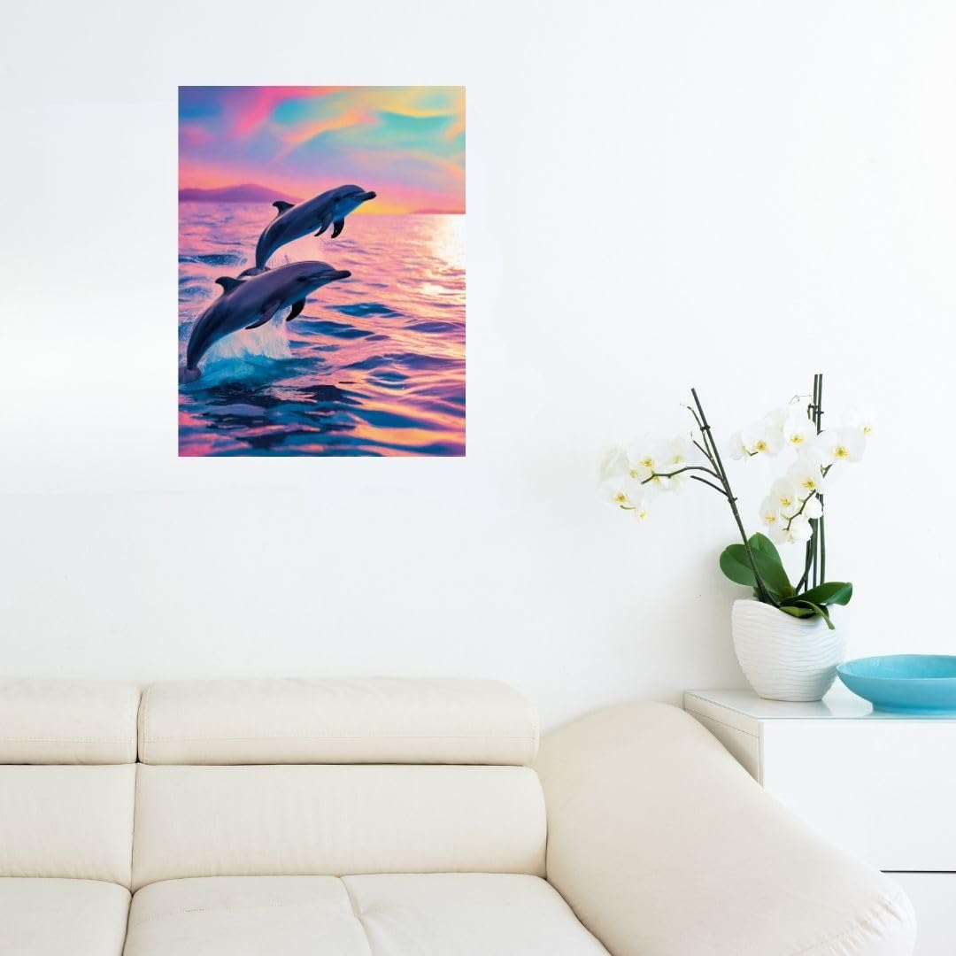 絵画 油絵 竹内敏彦 肉筆油絵 動物画 ドルフィン F12 海 クラゲ 版画