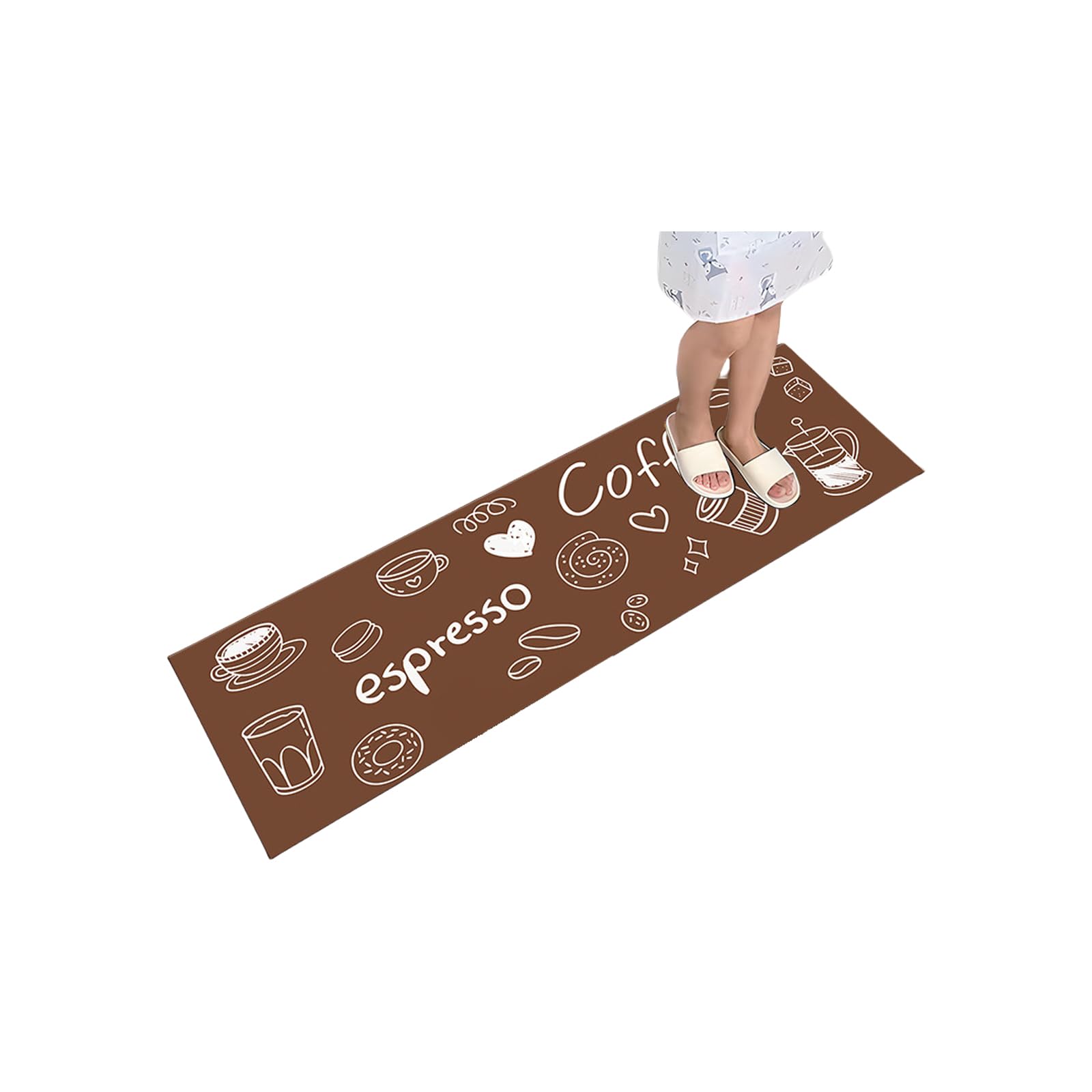 Carotoe E Caroto Kitchen Rug Oil Proof Polyester Fiber Mat Slip Resistant For Comfortabl Standing And Asy Cleaning Oil Resistant Mat