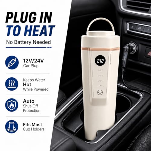 Tetera eléctrica portátil 12V/24V de acero inoxidable 400 ml miniatura 6