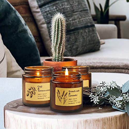 TOFU Scented Candles, Aromatherapy Candles, Hand Poured and Long Burning Vintage Jar Soy Candles, Organic Soy Wax Candles with Essential Oil for Stress Relief Relaxation, Gifts for Women