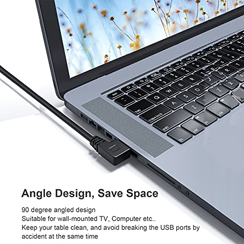 Oxsubor Superspeed Usb 3.0 Male To Female Extension Data Cable Left And Right Angle 2Pcs (20Cm,8In) #TOP3