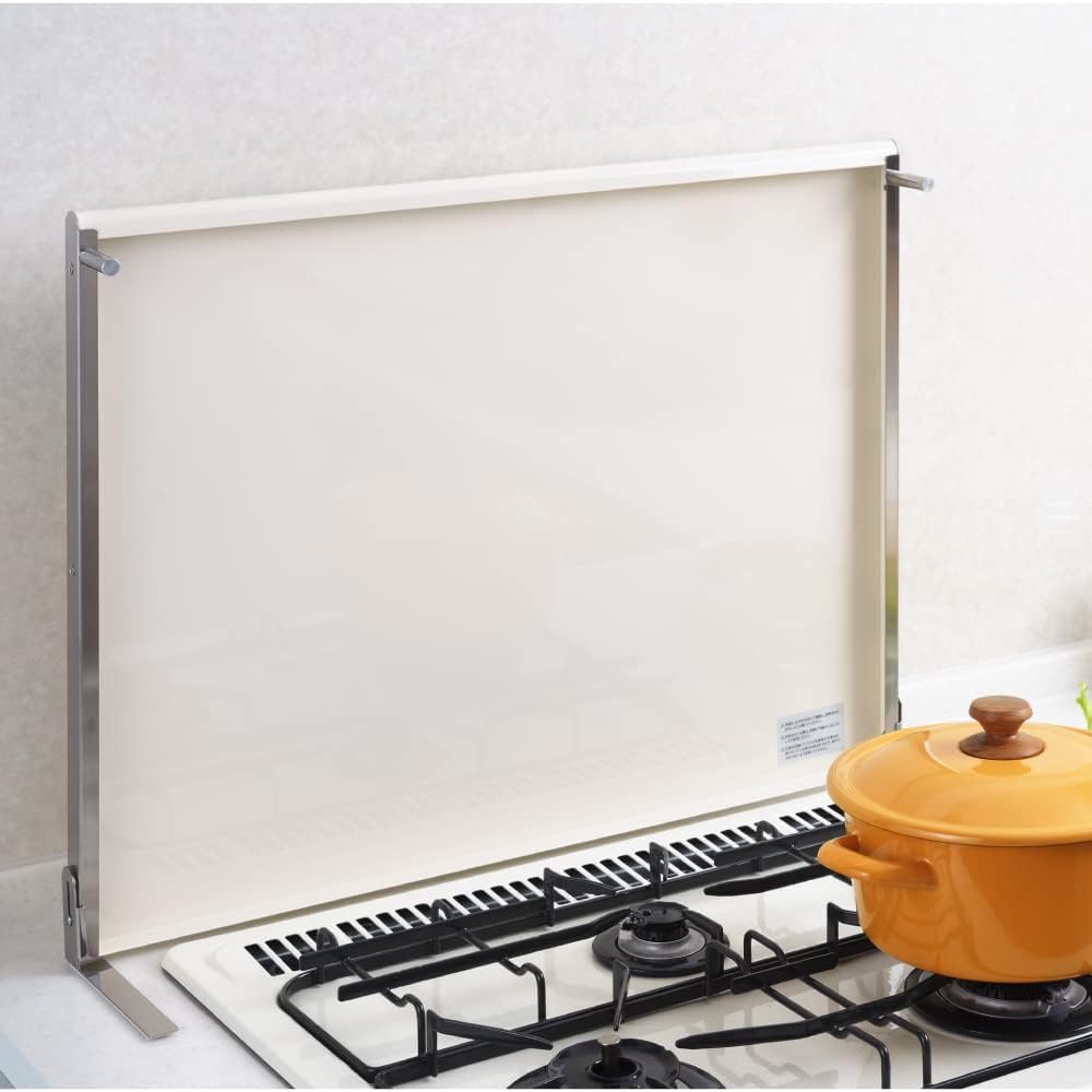 Yoshikawa 1305505 Gas Stove, Exhaust Cover, Oil Splash Guard, 23.6 inches (60 cm), Depth 20.5 inches (52 cm), White, Kuroneko Kitchen, Made in Japan, IH Stove Grill Cover, Compatible with Stove