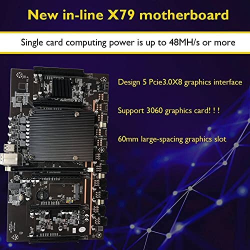 Ajulylvy X79 H61 Btc Mining Motherboard Lga 2011 Ddr3 Supports 32G 60Mm Pitch Support Rtx3060 3080 Graphics Card For Btc Miner #TOP4