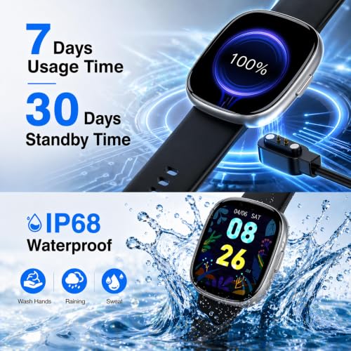 Image of LIVIKEY Bluetooth Calling Smart Watch, 1.83 inch Display, Step Counter Tracker | Step Counter, Heart Rate Monitor, Sleep Monitor, Alarm Clock, Stopwatch, Fitness Tracker, IP68 Waterproof Smart Watches