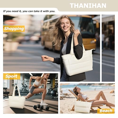 Image of Tote Bag for Women ,Travel Puffy Tote Bag For Women,Puffer Work Tote Handbag、Shoulder Bag Handbag for Travel, Work, Gym