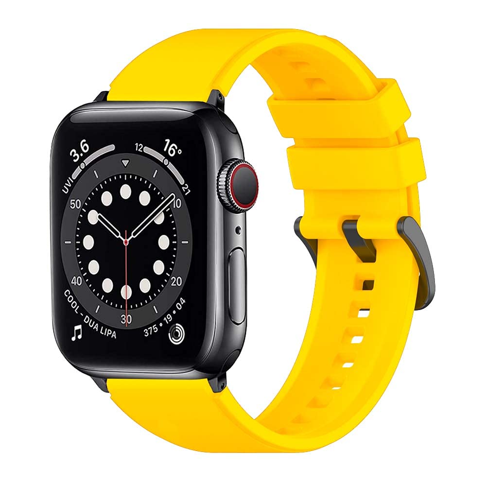 SUNDOCompatible with Apple Watch Band 44mm 42mm 40mm 38mm, Soft Silicone Sport Women Men Wristbands Replacement Straps with Classic Clasp for iWatch Series SE 6 5 4 3 2 1