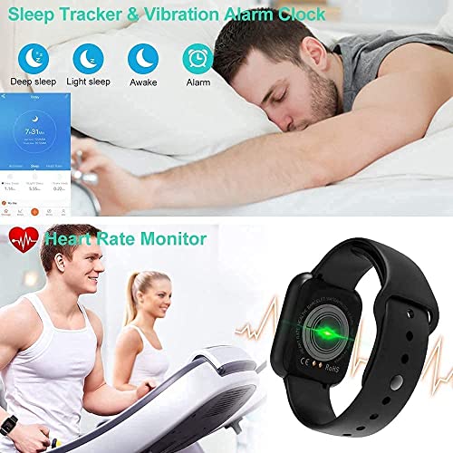 Leop Smart Watch,1.44 Inch Fitness Tracker With Hr Monitor, Sleep Tracker, Stopwatch, Ip65 Waterproof Fitness Watch Works With Ios, Android For Men, Women-Black #TOP3