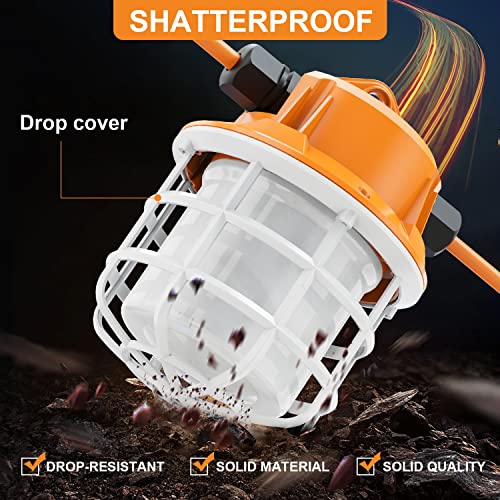 NS 100FT Construction String Lights 150W LED Industrial Grade 15000LM 5000K IP65 Linkable for Construction Sites, Temporary Work, Renovation, Jobsite,All Outdoor Lighting, with 10 Bulbs and Hook by NS - Image 8
