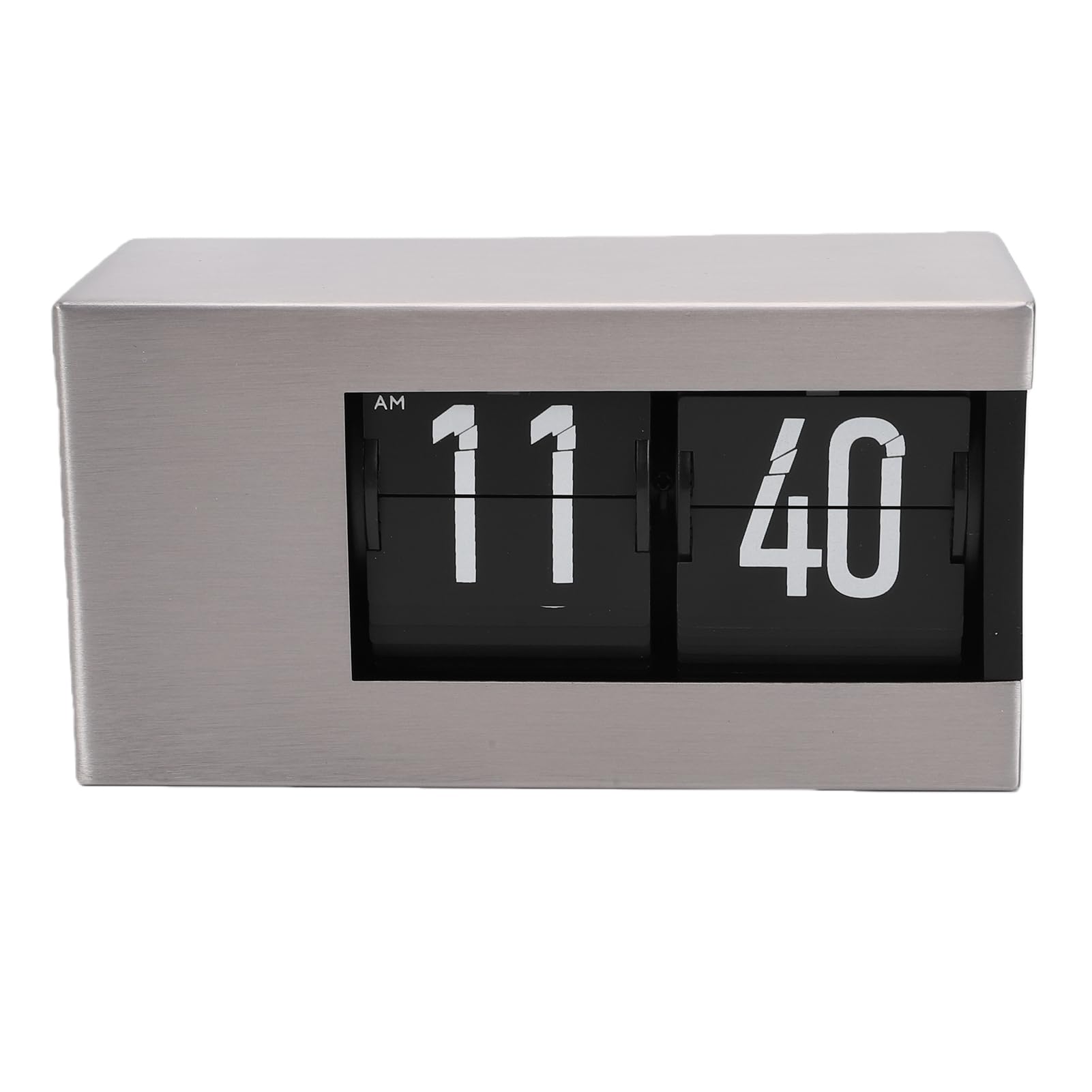 Calendario Orologio a Fogli Mobili Display a LED Automaticamente le Pagine Elegante Calendario Perpetuo per la Casa Camera da Letto Ufficio Acciaio Inossidabile 5,71" (Argento)