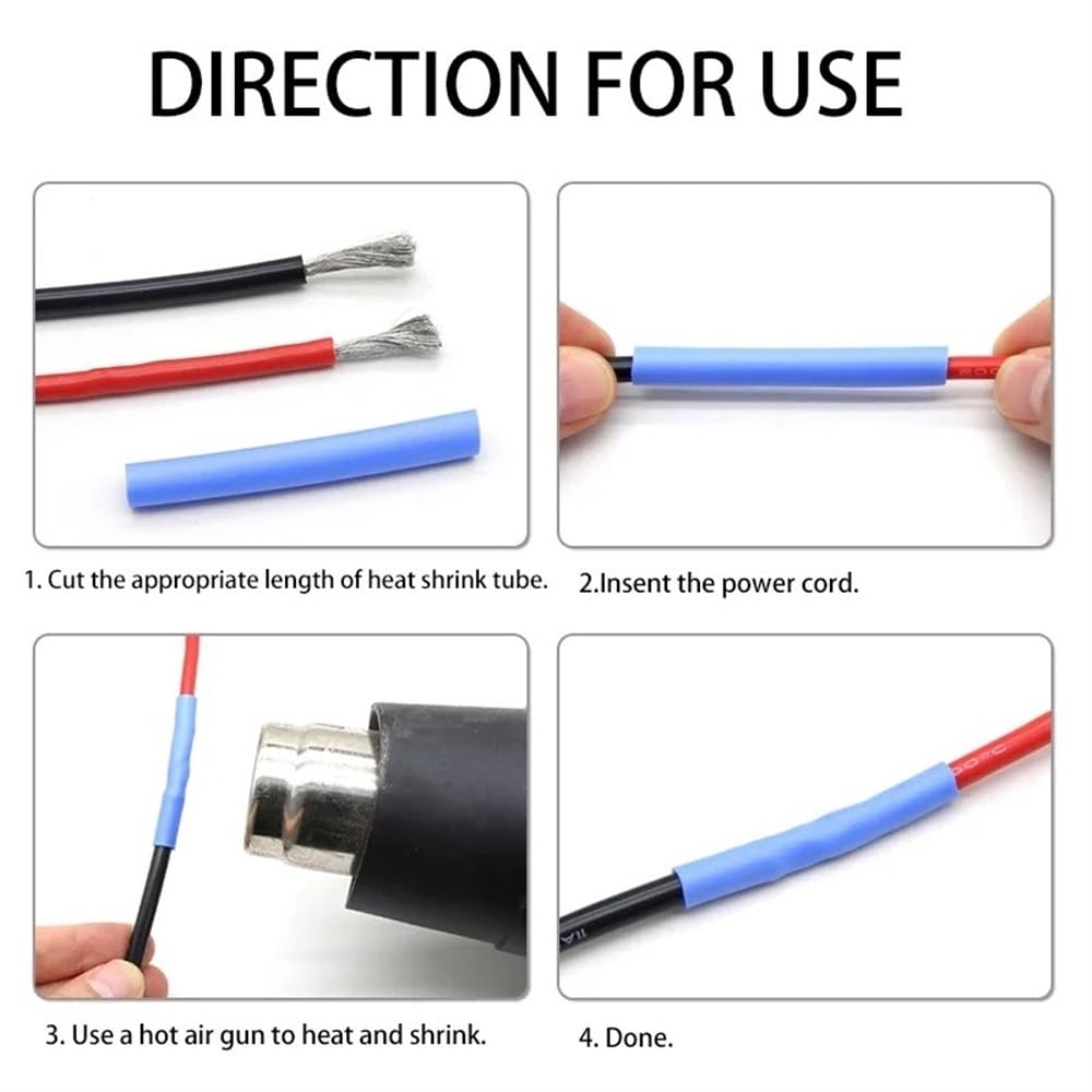 Tube thermorétractable en Silicone bleu 1.7:1, 1/3/5M, tube thermorétractable électrique 2500V, manchon de câble Flexible 0.8mm 3.5mm 10mm 15mm(20MM*3 METERS)