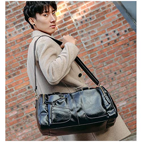 Faabnd Pu Leather Gym Bag Canvas Sports Fitness Bags For Women Men Sac Se Sport Yoga Travel Shoulder Tas Sporttas Gymtas Training Suitable For Travel Fitness Work, Commuting Outdoo #TOP4