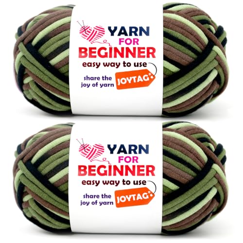 Image of 2 * 50g Rainbow Beginner Crochet Yarn for Crocheting and Knitting Multicolor Cotton Crochet Yarn for Beginners(Camouflage)
