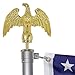 Yeshom 30feet Telescopic Aluminum Flagpole with Eagle Gold Ball Pole Top Finial 3'x5' US Flag Kit Fly 2 Flags