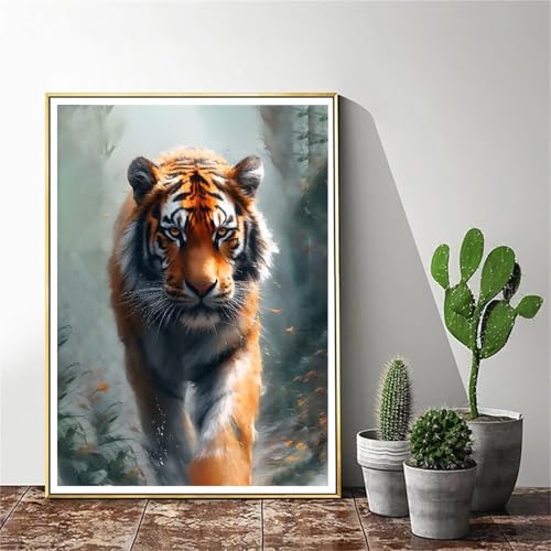 Kit peinture par numéro tigre géant 70x90cm, activité manuelle et loisirs créatifs adultes
