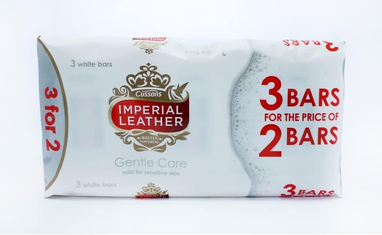 Imperial Leather Gentle Care For Sensitive Skin White Bar Soap 100G, 3 Count (Pack of 4)