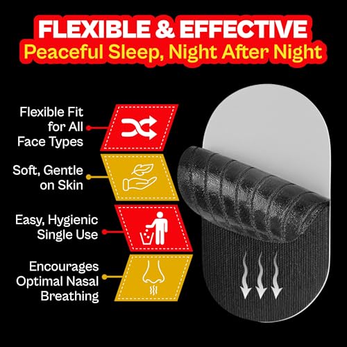 Image of Vn care 30 Pcs Mouth Tape for Sleeping Adults - Anti Snoring Sleep Strips, Mouth Breathing Stopper for Nose Breathing & Better Sleep | Hypoallergenic Adhesive, Comfortable Fit | Black Sleep Mouth Tape (Pack of 30)