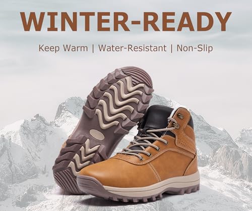 Mens Winter Waterproof Snow Boots Warm Fur Lined Hiking Boot Lightweight Non Slip Outdoor Insulated Shoes4