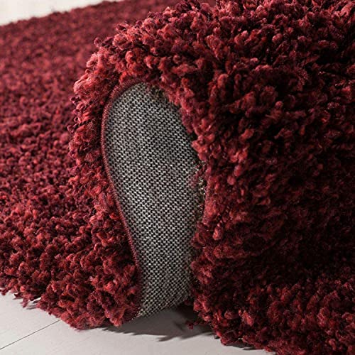 Image of CD Carpet Anti Slip Shaggy Fluffy Fur Rugs and Carpet for Living Room Bedroom Kids Room Plain Circle Carpets for Home with 2 Inch Thickness (Color Crimson Size 6x6 Feet Round)