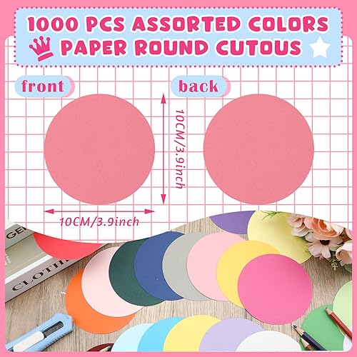 Découpes rondes en papier de couleur pour fabriquer des décorations et collages
