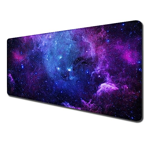 Sous-Main de Bureau et Tapis de Souris Avec Base Antidérapante - Motif Personnalisé Galaxie - Pour Ordinateur Portable, Bureau et Maison - 80 x 40 cm