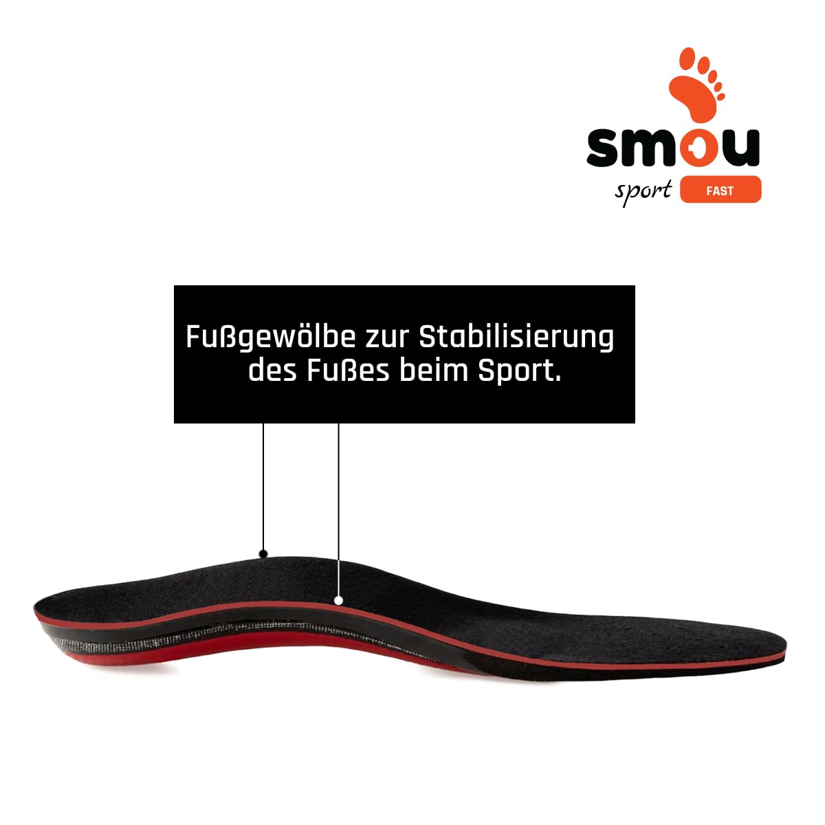 SMOU SPORT FAST Einlegesohlen Memory Foam für Sport Damen und Herren | Padel-Tennis | Impuls-Gleichgewicht | Fußgewölbeunterstützung | Memory Foam hohe Dämpfung | für Sportschuhe (45-46 EU)