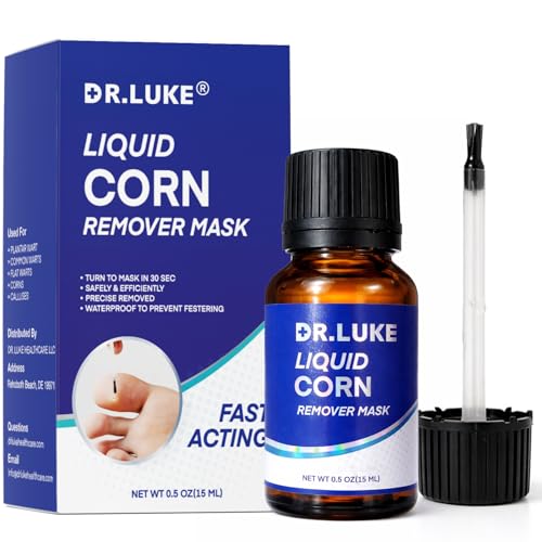 Image of Dr. Luke Foot Corn Removers for Toes & Finger: Deep Corn Removal for Feet & Hand - Fast Acting 17% Salicylic Acid Corn Removers for Feet Hand Corn, Plantar Wart, Common Wart - 0.5 Ounce (Pack of 1)