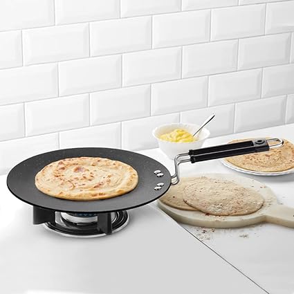 Borosil Granito Non-Stick Concave Tawa, Induction Friendly, Granite Finish, PFOA-Free, 25 cm Diameter, Black