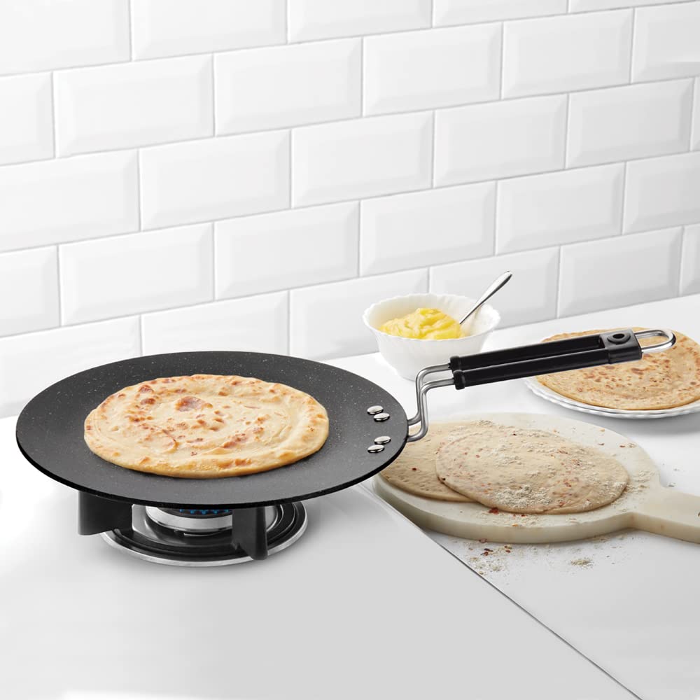 Borosil Granito Non-Stick Concave Tawa, Induction Friendly, Granite Finish, PFOA-Free, 28 cm Diameter, Black (B09NNGHN3P) Amazon Price History, Amazon Price Tracker