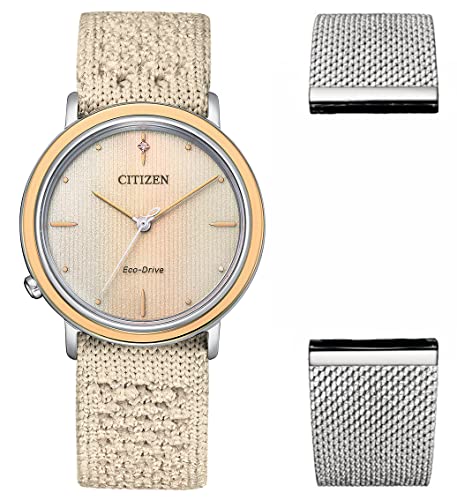 Montre analogique Citizen Eco-Drive femme avec bracelet tissu confortable