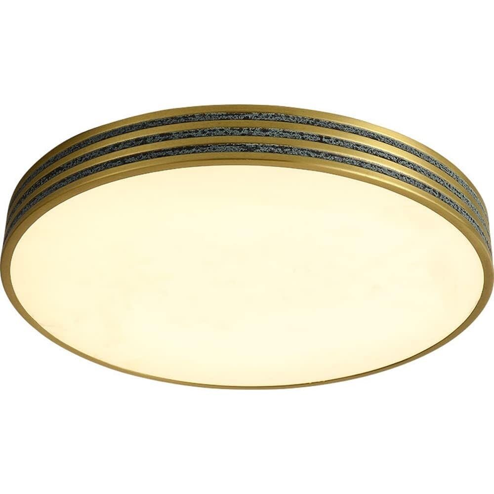KXEcoLife Semi Flush Mount Ceiling Light All Copper Lighting LED Acrylic Lampshade Lamp with Gold Finish for Living Room Hallway Lighting(50cm)