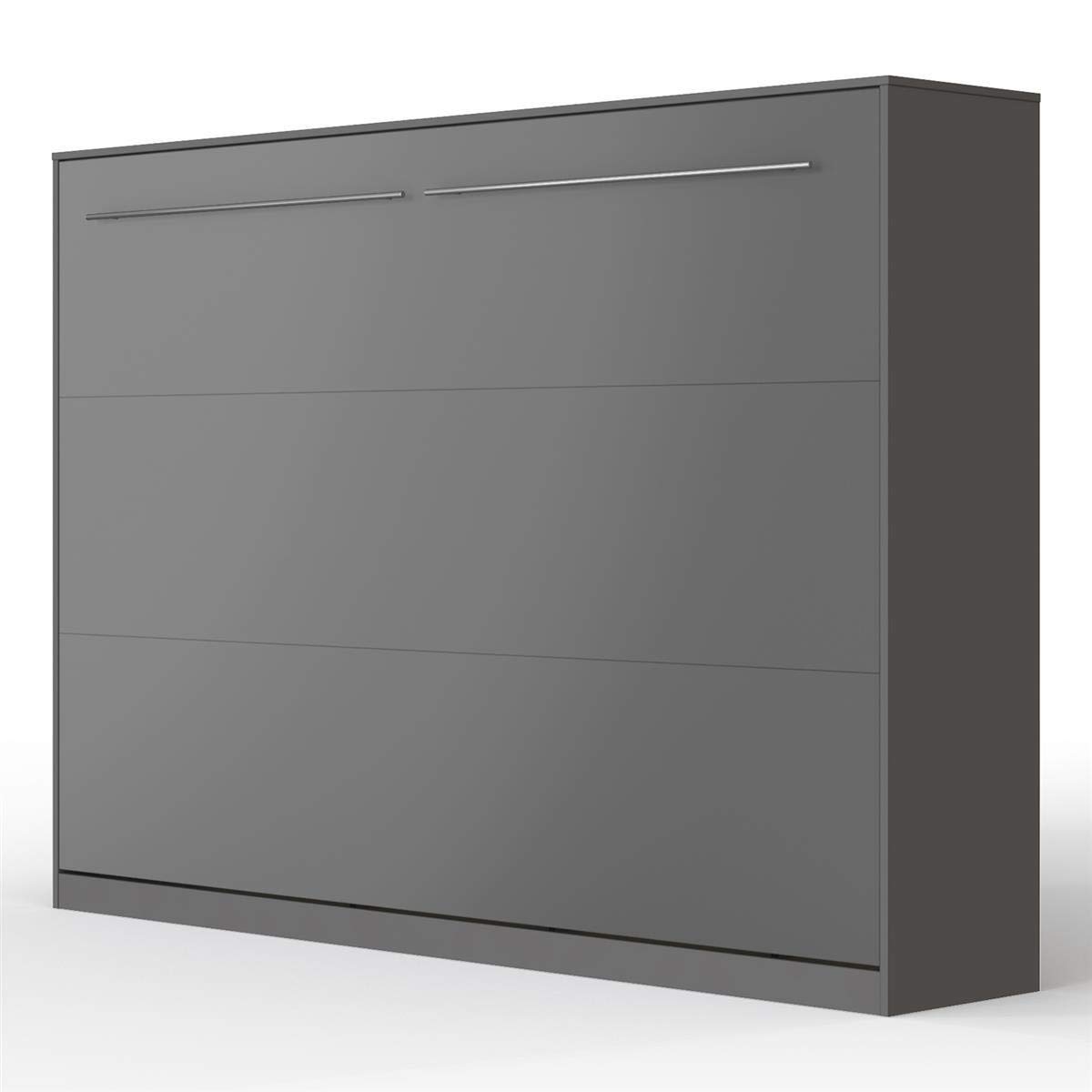 SMARTBett Standard 140x200cm Orizzontale Antracite | Letto A Scomparsa, Letto A Muro, Letto A Parete, Letto Ribaltabile, Latto Armadio