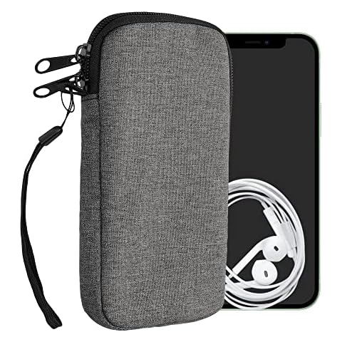 kwmobile Universal Fabric Phone Pouch with Zipper Cover