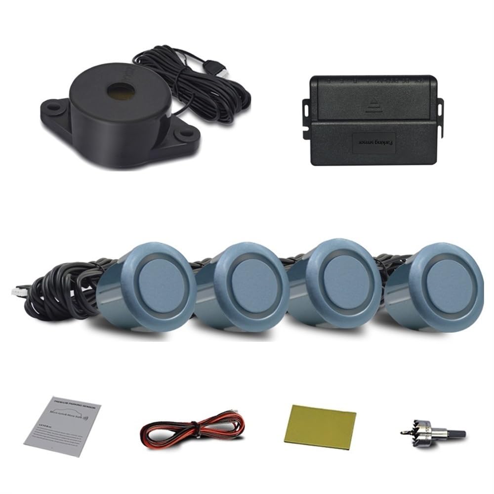 Kit sensori parcheggio Auto Parktronic cicalino allarme sonoro radar | Auto Parktronic cicalino allarme sonoro radar di retromarcia con 4 sensori di parcheggio kit di rilevamento posteriore senza