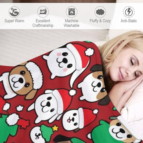Couvre-lit sofa jete de canape plaid doux polyester chaud chien mignon