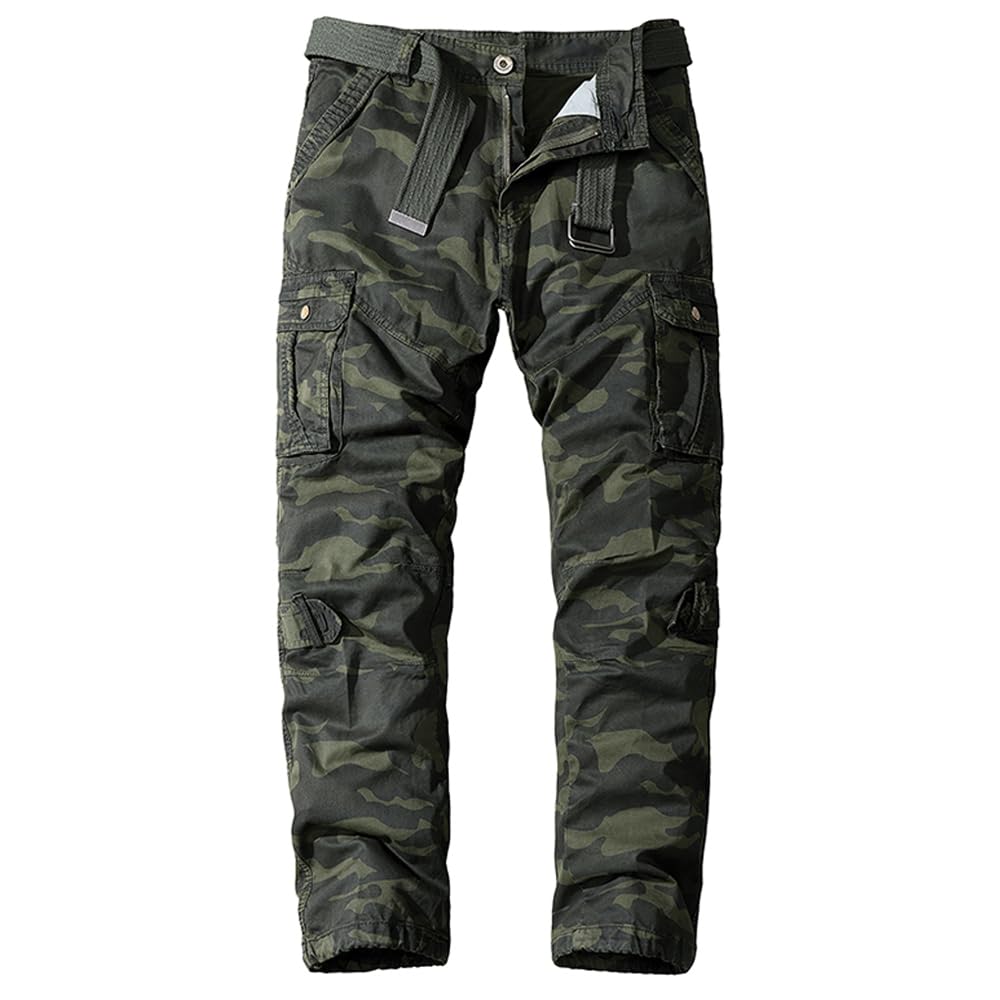 Cargo Militari Uomo Pantaloni da Lavoro Tattici Con Molte Tasche per Caccia in Cotone