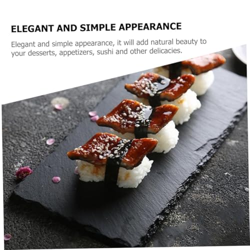 Plato para sushi de piedra negra 30cm x 10cm HANABASS miniatura 3