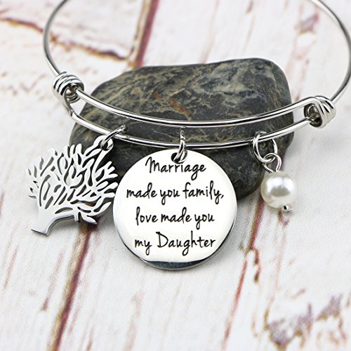 Awegift Wedding Gifts For Daughter In Law Expandable Charm Bracelet Bride Jewelry For Her Stepdaughter Present #TOP2