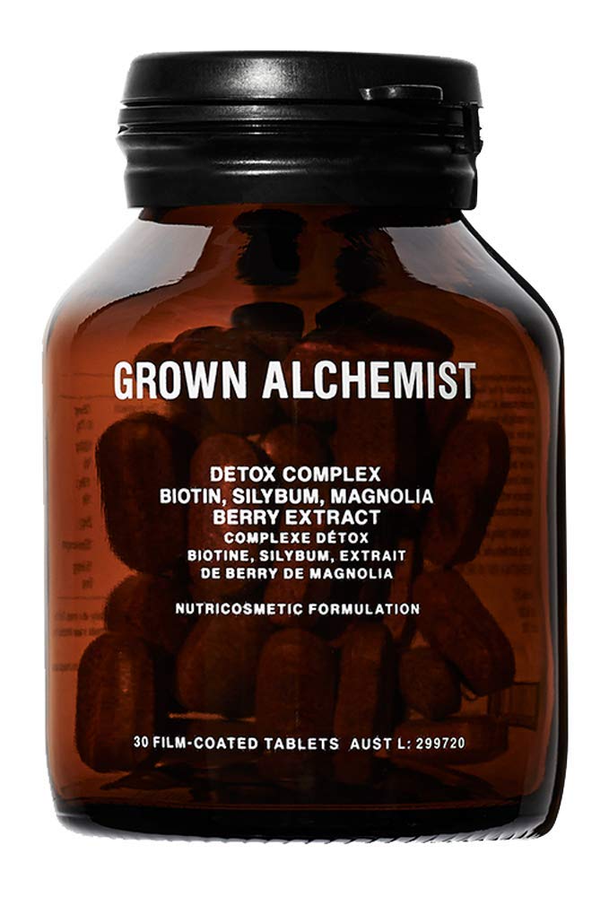 Grown Alchemist Detox Complex - Biotin, Silybum, Magnolia Berry - Skin Detox & Liver Support, Nutricosmetic Beauty Supplement (30 Coated Tablets)
