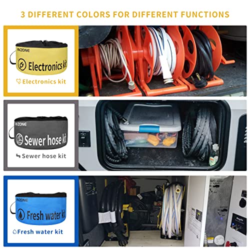 Image of RVZONE RV Hose Bag, Waterproof RV Hose Bag Organizer, Camper Accessories RV Equipment Storage Utility Bag for Sewer Hoses, Fresh /Black Water Hoses and Electrical Cords