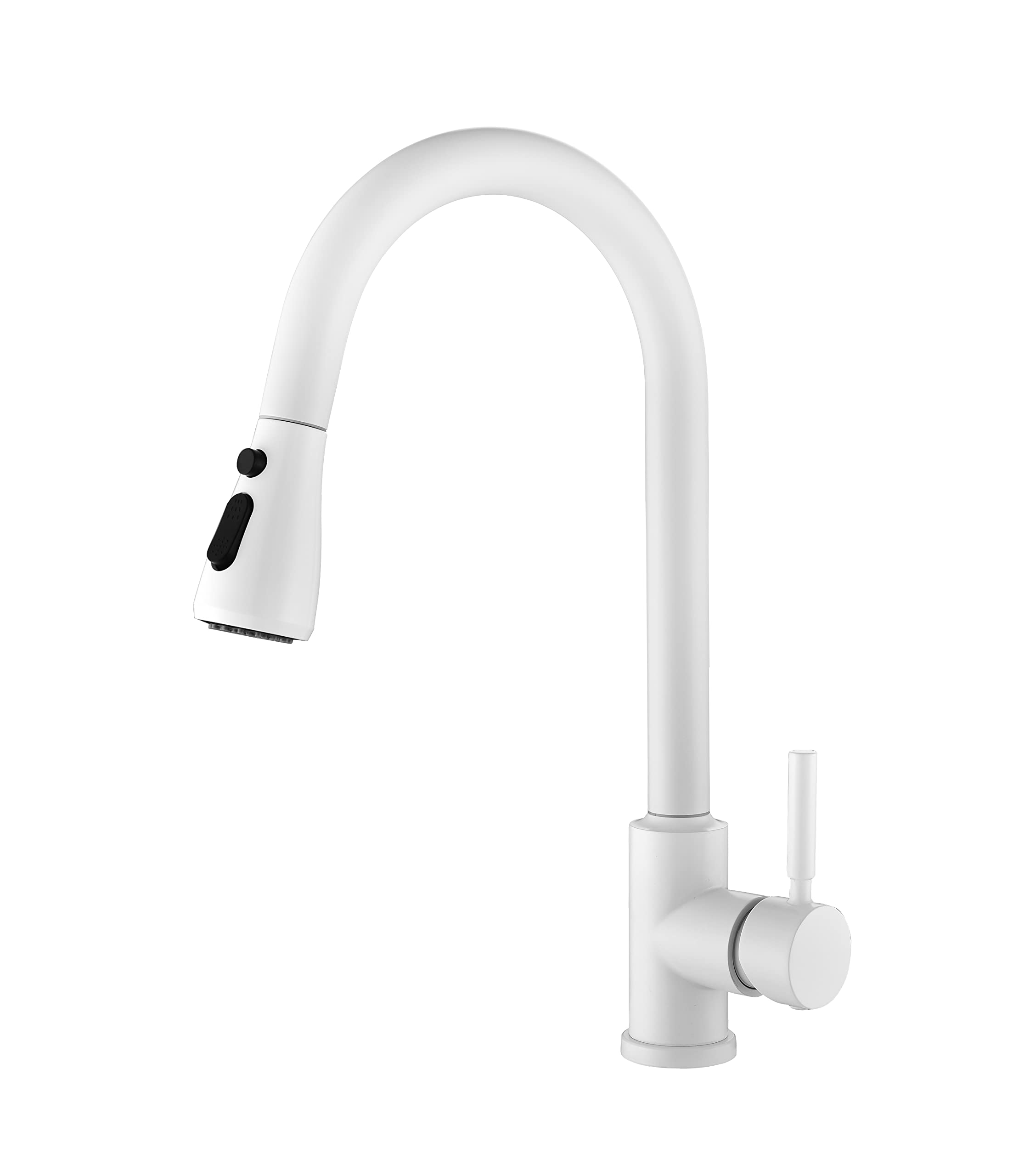 Kitchen Faucet with Pull Down Sprayer in White，Kitchen Sink Faucet